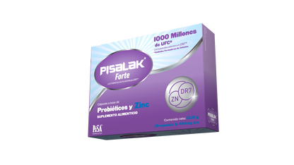 Pisalak Forte Probiótico Lactobacillus Plantarum DR7 Con Zinc 30 Cápsulas