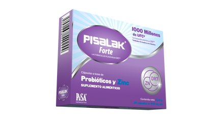 Pisalak Forte Probiótico Lactobacillus Plantarum DR7 Con Zinc 30 Cápsulas