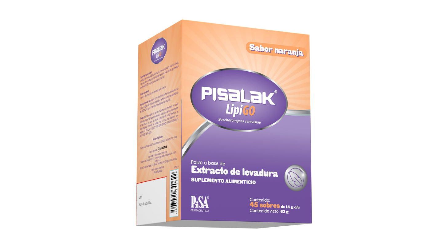 Pisalak Lipigo Suplemento Alimenticio Con Extracto De Levadura Para Control De Peso 45 Sobres
