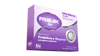 Pisalak Zen Suplemento Alimenticio Probióticos Magnesio 1000 M Ufc / 56.25 Mg Con 30 Cápsulas
