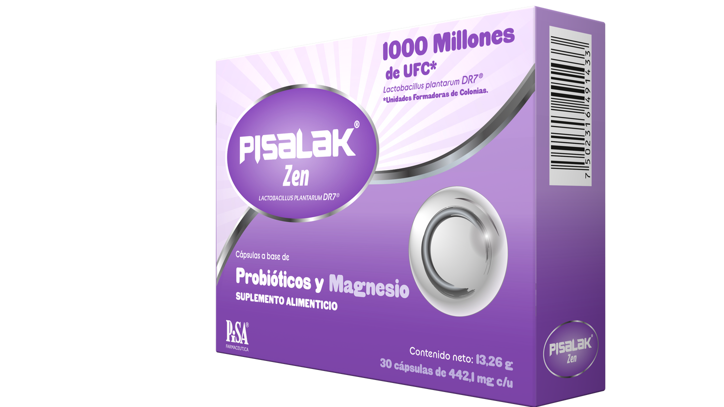 Pisalak Zen Suplemento Alimenticio Probióticos Magnesio 1000 M Ufc / 56.25 Mg Con 30 Cápsulas