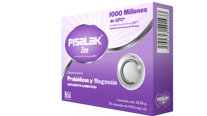 Pisalak Zen Suplemento Alimenticio Probióticos Magnesio 1000 M Ufc / 56.25 Mg Con 30 Cápsulas